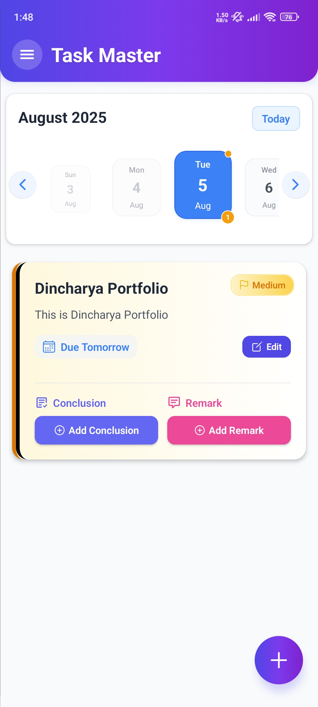 Task Management Interface