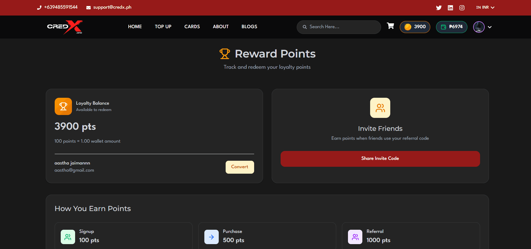 Reward Points System