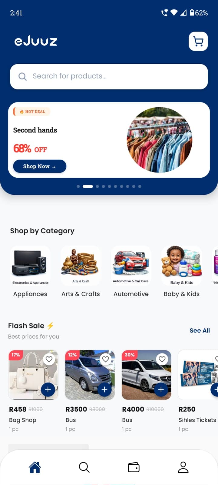 Browse Shops & Products screen 1