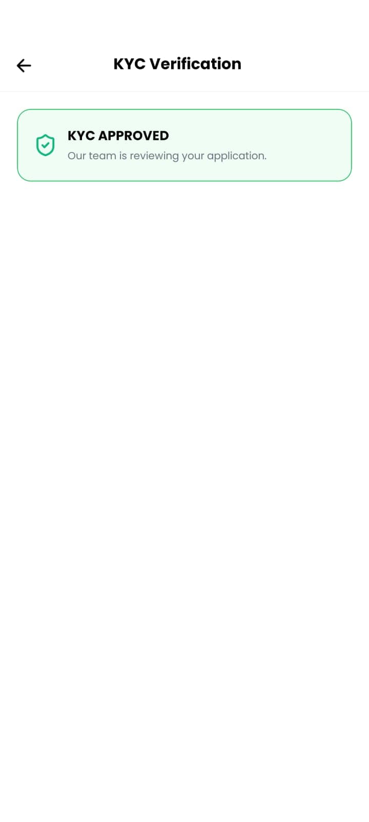 Wallet & KYC screen 2