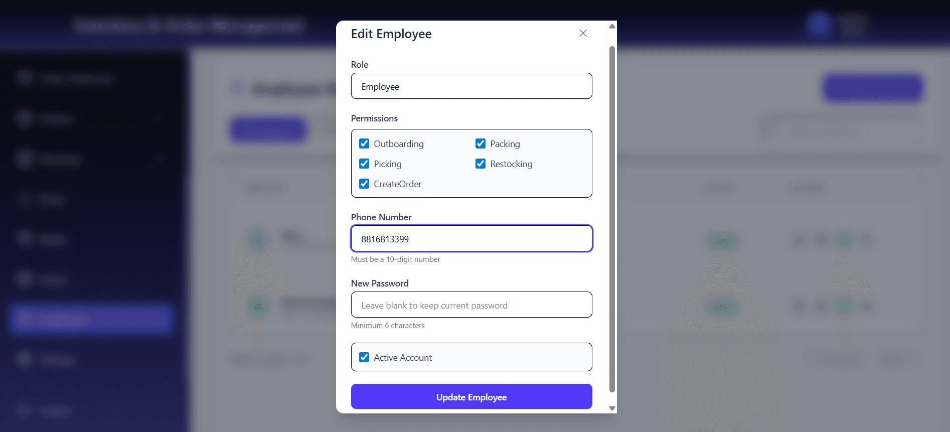 Employee Permissions