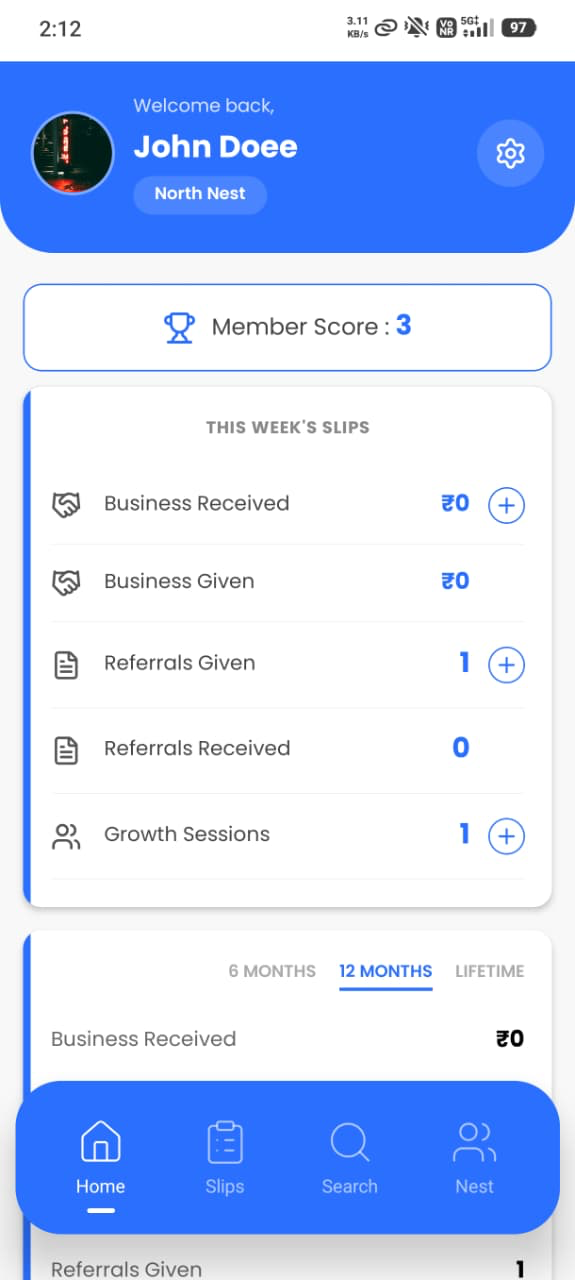 Screenshot for App Interface – Performance