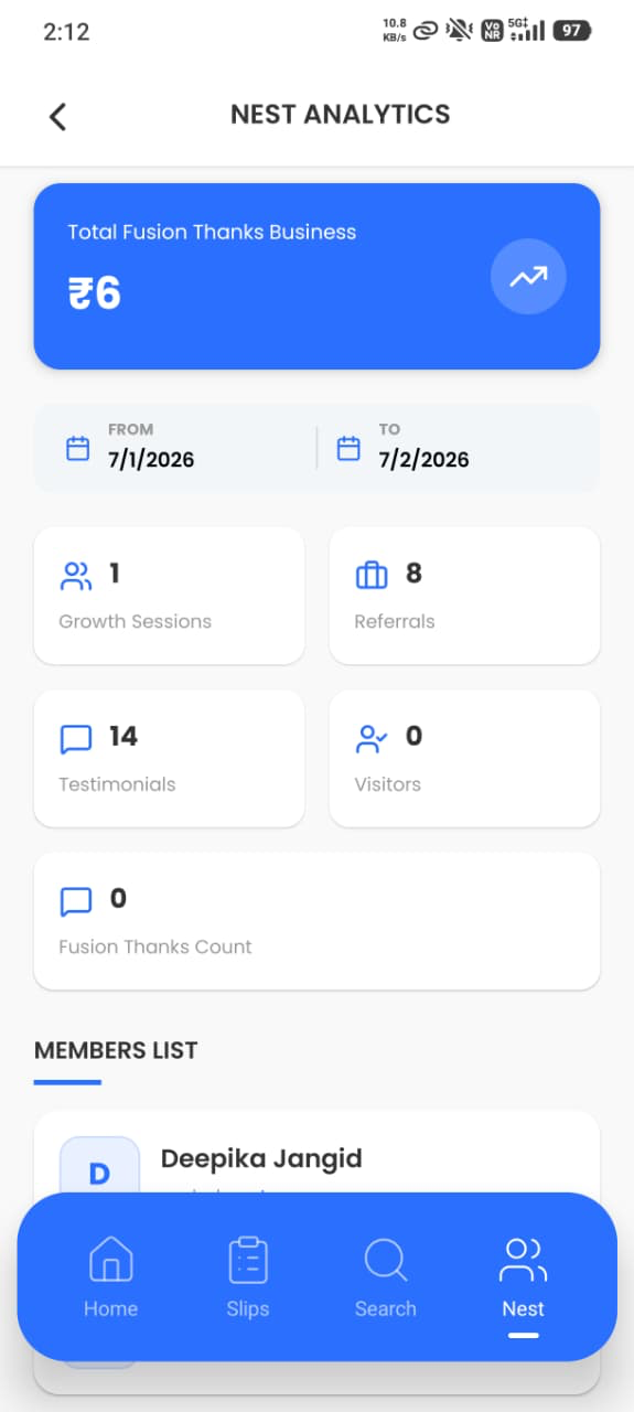 Screenshot for App Interface – Analytics