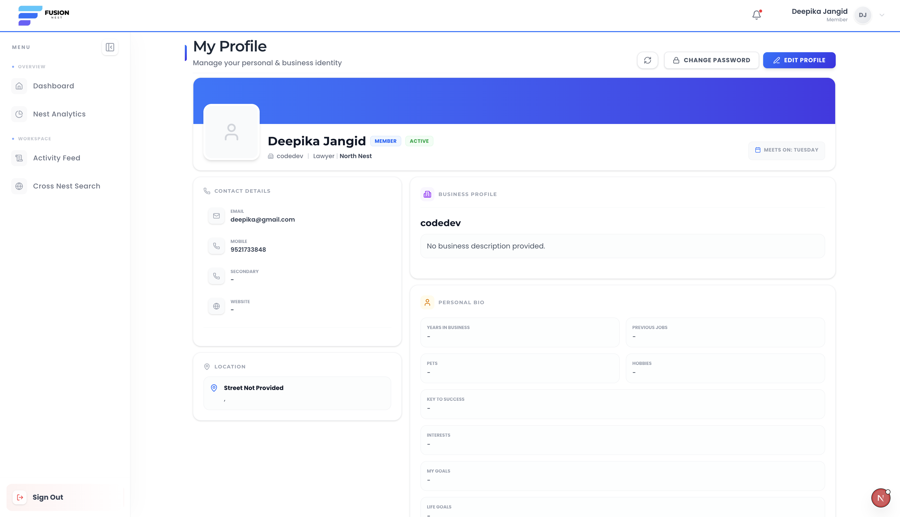 Screenshot for / profile/:id