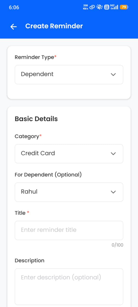 Dependent Profile & Reminder Linking
