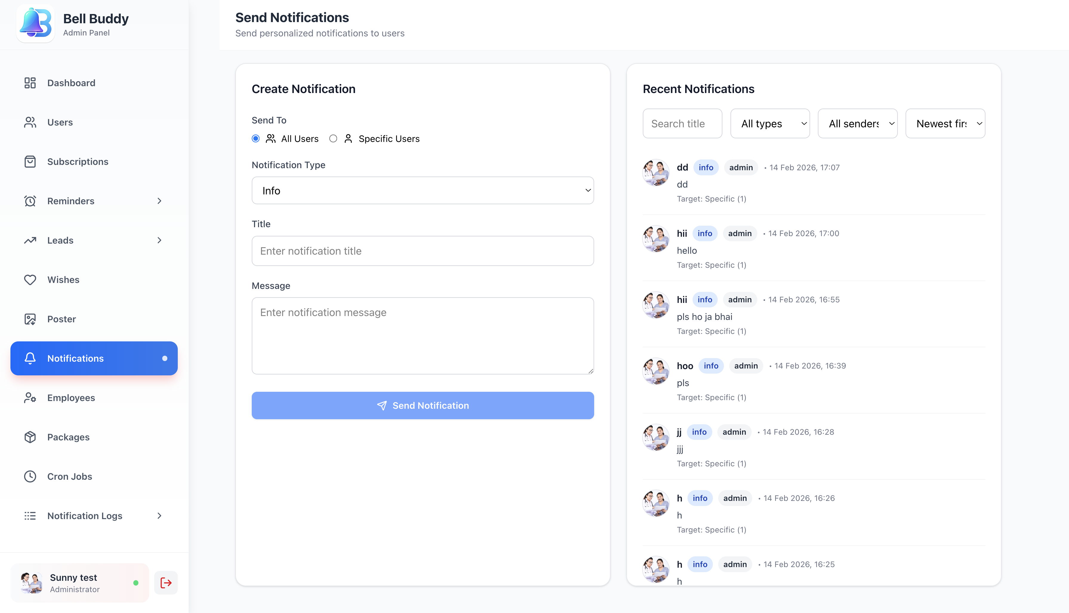 Manual & Automated Notification Management